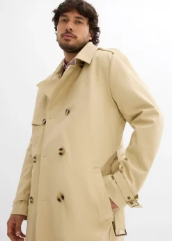 Trench-coat déperlant avec capuche amovible