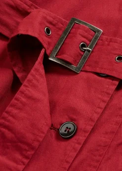 Trench-coat long ceinturé à la taille