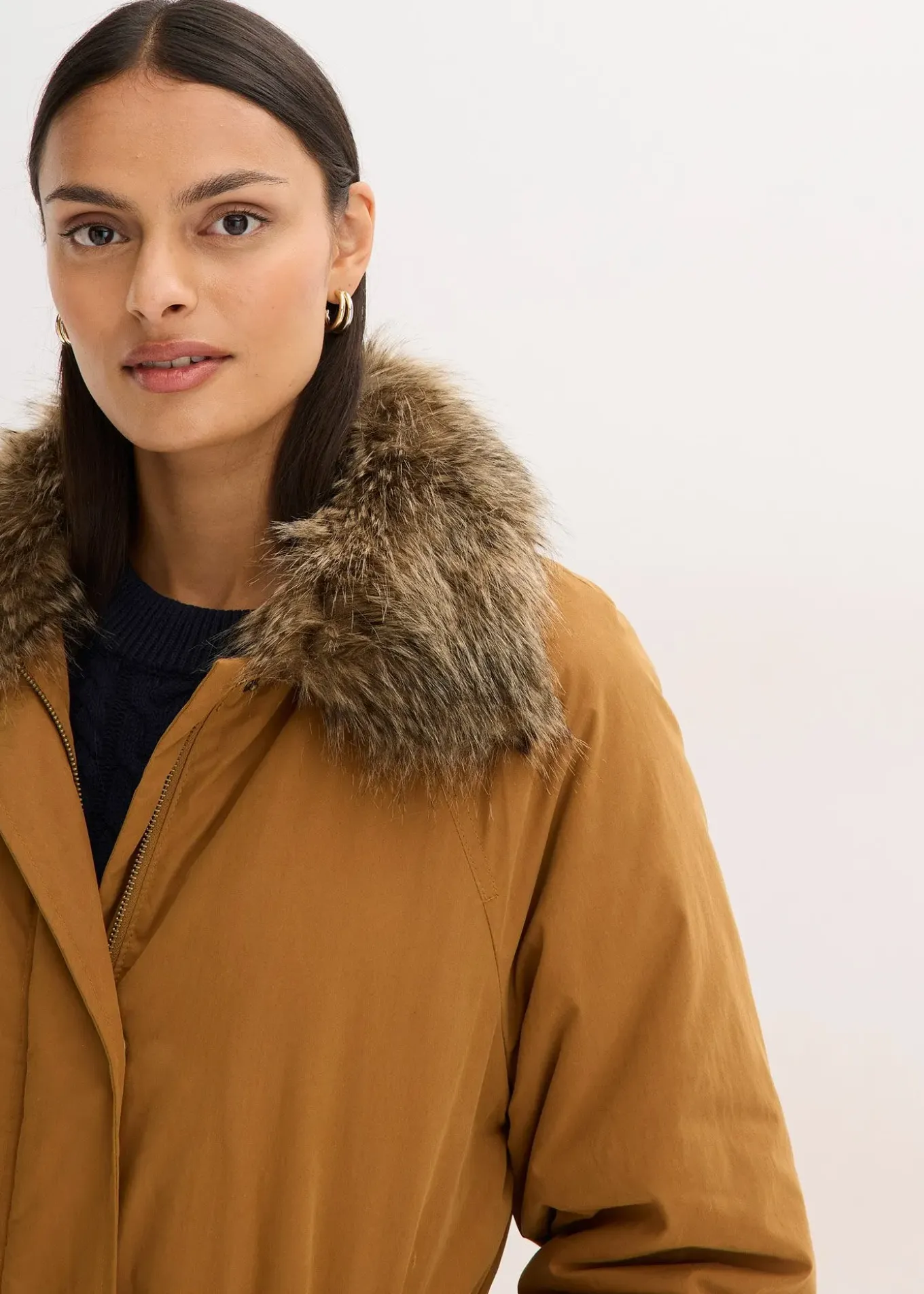 Trench-coat rembourré à col amovible