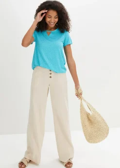 T-shirt à base élastiquée, manches courtes