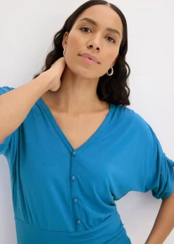 T-shirt à boutons décoratifs