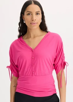 T-shirt à boutons décoratifs