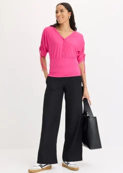 T-shirt à boutons décoratifs