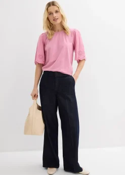 T-shirt à broderie anglaise