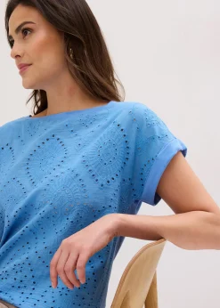 T-shirt à broderies anglaises