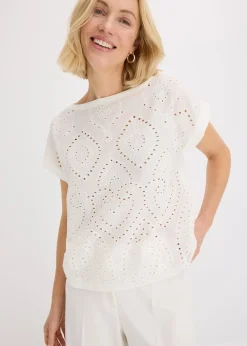 T-shirt à broderies anglaises