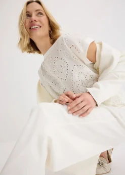 T-shirt à broderies anglaises