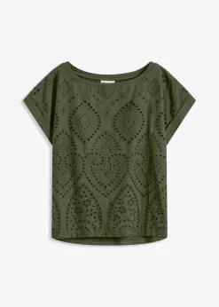 T-shirt à broderies anglaises