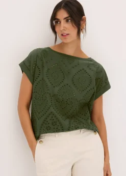 T-shirt à broderies anglaises