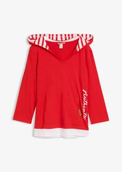 T-shirt à capuche, manches 3/4, 100% coton