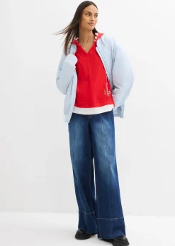 T-shirt à capuche, manches 3/4, 100% coton