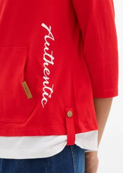 T-shirt à capuche, manches 3/4, 100% coton