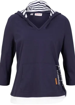 T-shirt à capuche, manches 3/4, 100% coton