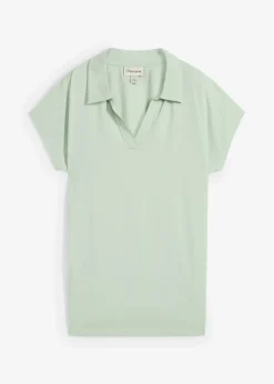 T-shirt à col polo ouvert