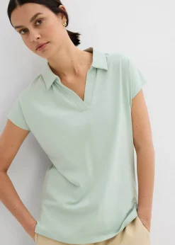 T-shirt à col polo ouvert