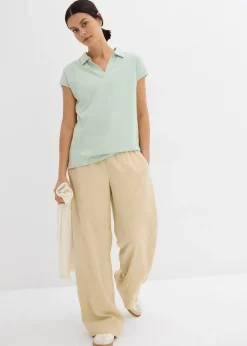 T-shirt à col polo ouvert