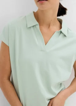 T-shirt à col polo ouvert