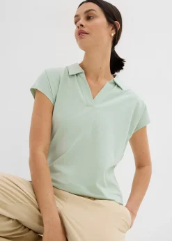 T-shirt à col polo ouvert