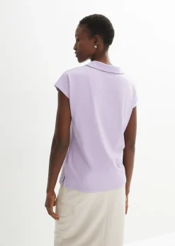 T-shirt à col polo ouvert