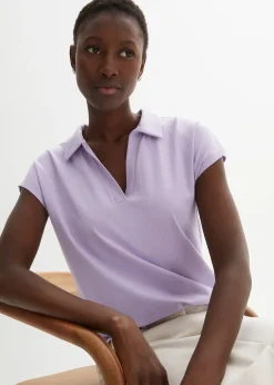 T-shirt à col polo ouvert