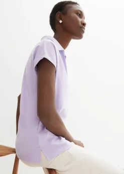 T-shirt à col polo ouvert