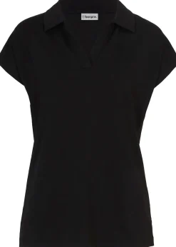 T-shirt à col polo ouvert