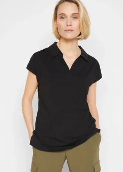 T-shirt à col polo ouvert