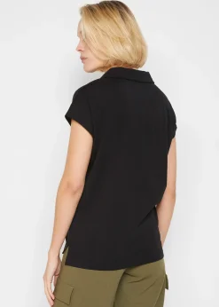 T-shirt à col polo ouvert