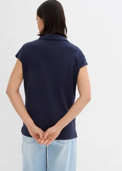 T-shirt à col polo ouvert