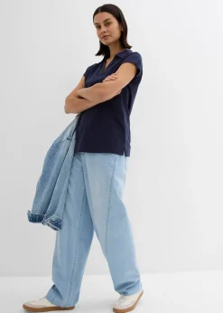 T-shirt à col polo ouvert