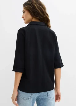 T-shirt à col zippé