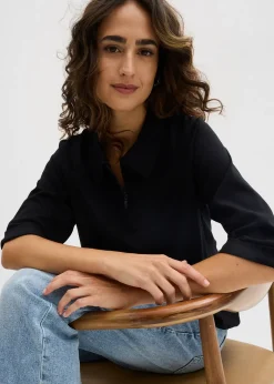 T-shirt à col zippé