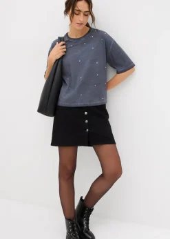 T-shirt 100% coton à strass