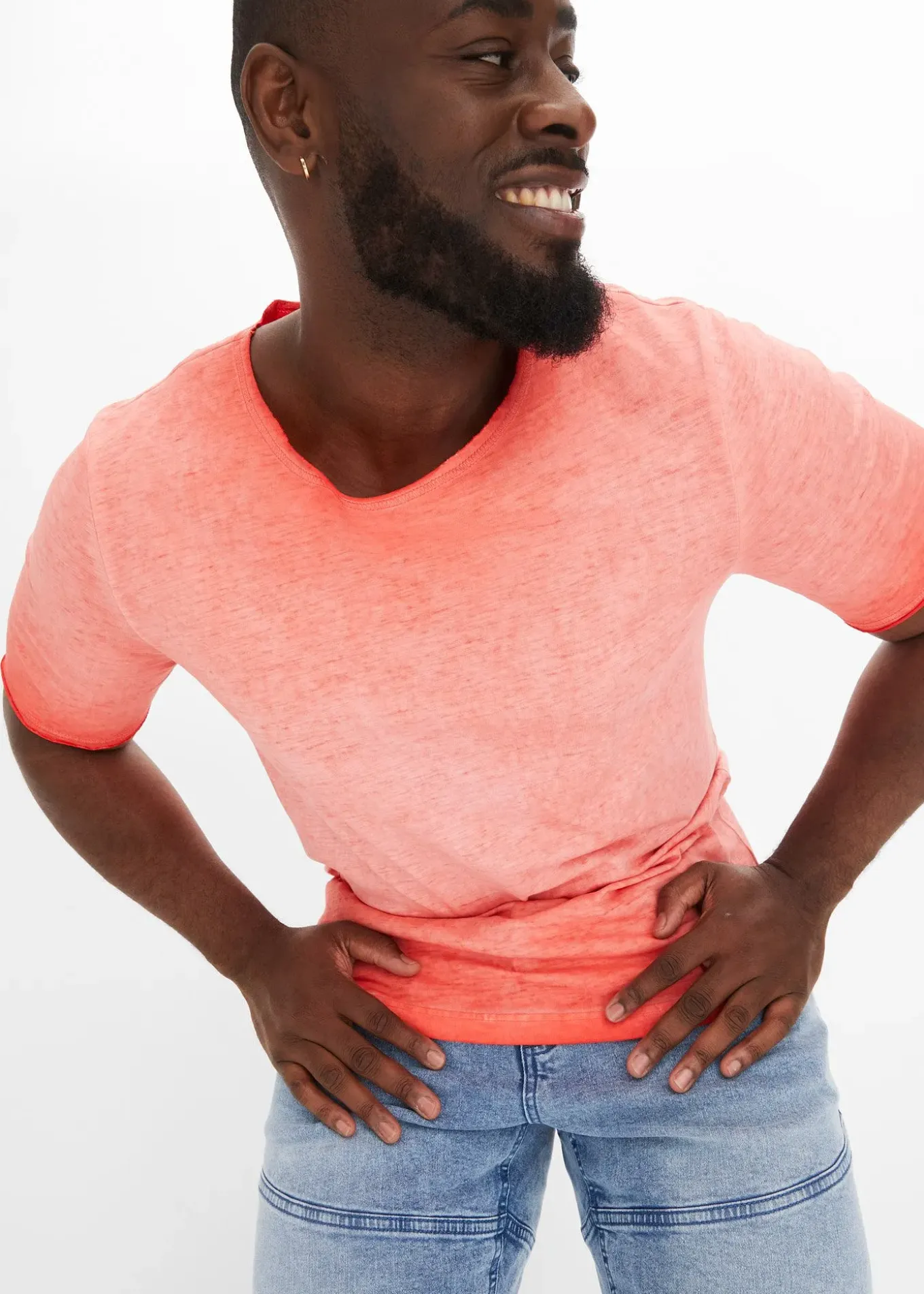 T-shirt 100% coton, aspect délavé