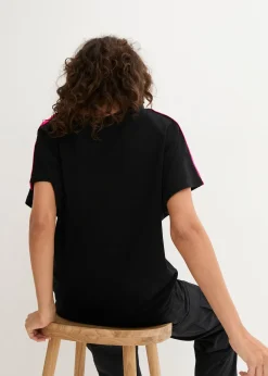 T-shirt 100% coton avec galon fluo