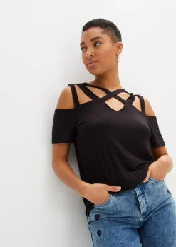 T-shirt à découpes en viscose