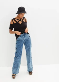 T-shirt à découpes en viscose