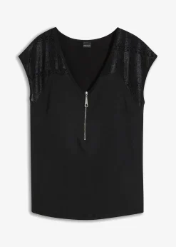 T-shirt à empiècement dentelle