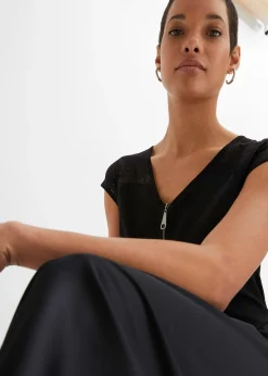 T-shirt à empiècement dentelle