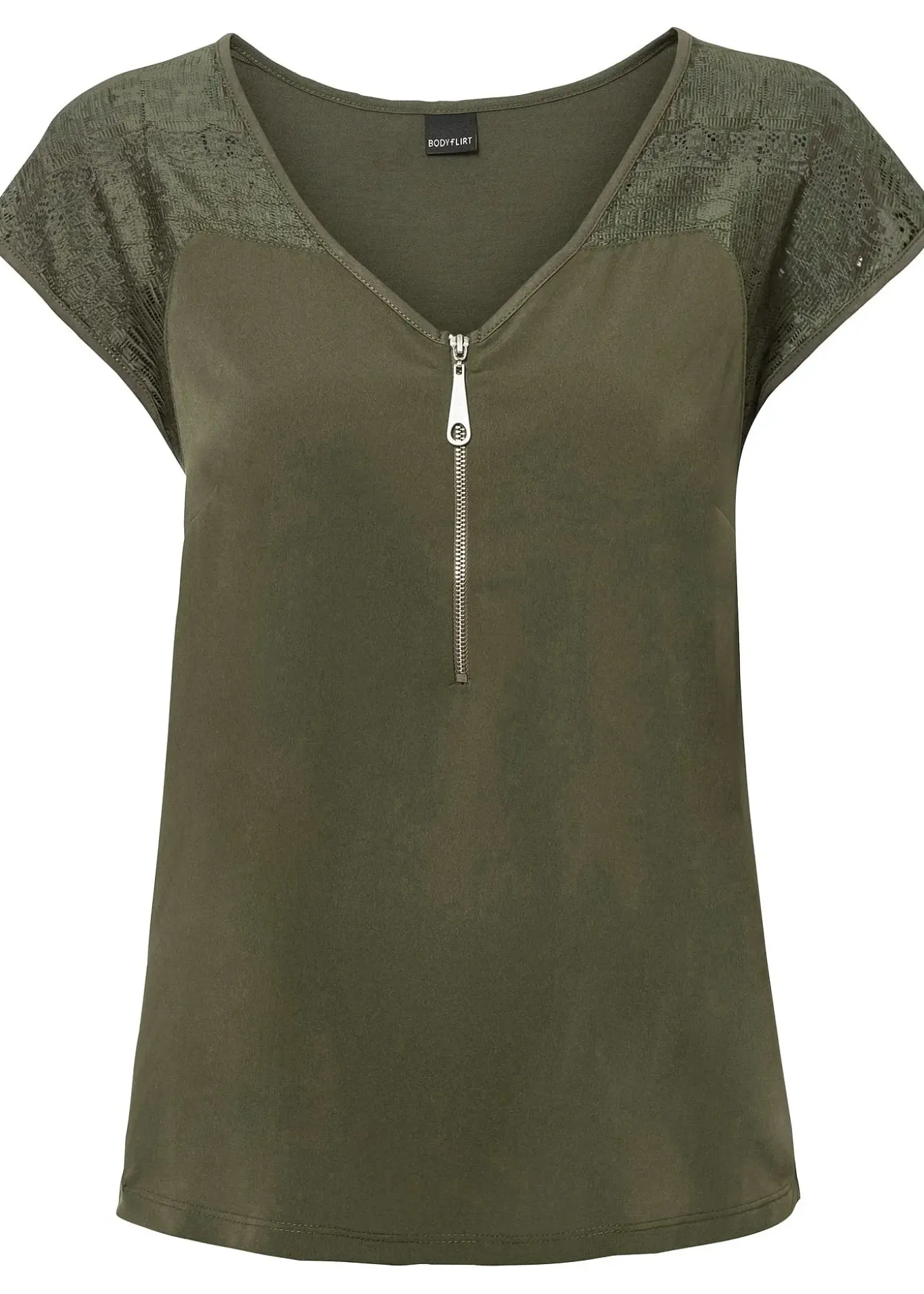 T-shirt à empiècement dentelle