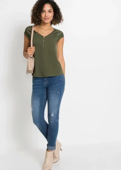 T-shirt à empiècement dentelle