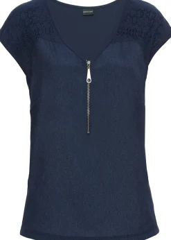 T-shirt à empiècement dentelle