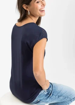 T-shirt à empiècement dentelle