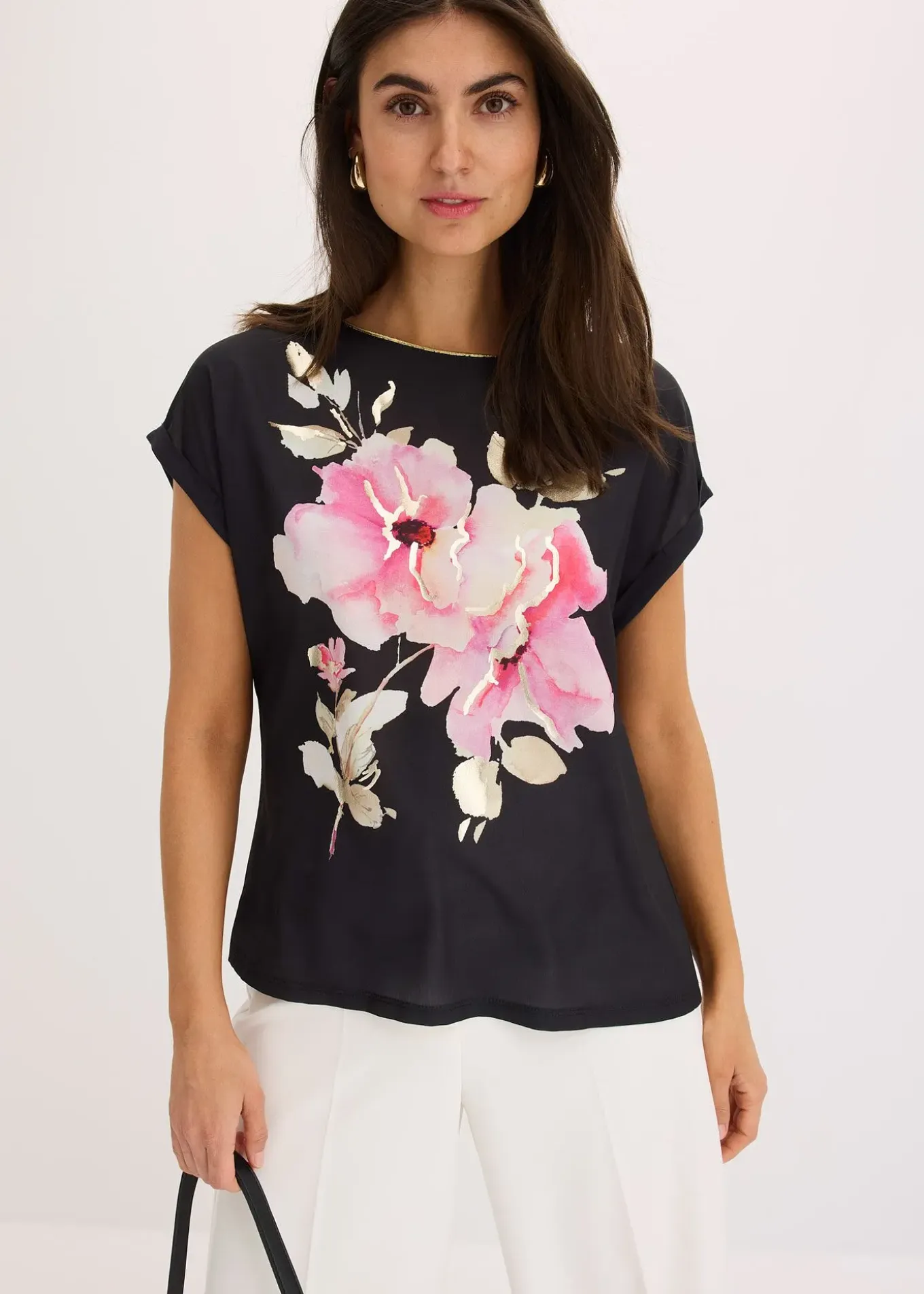 T-shirt à empiècement tissé