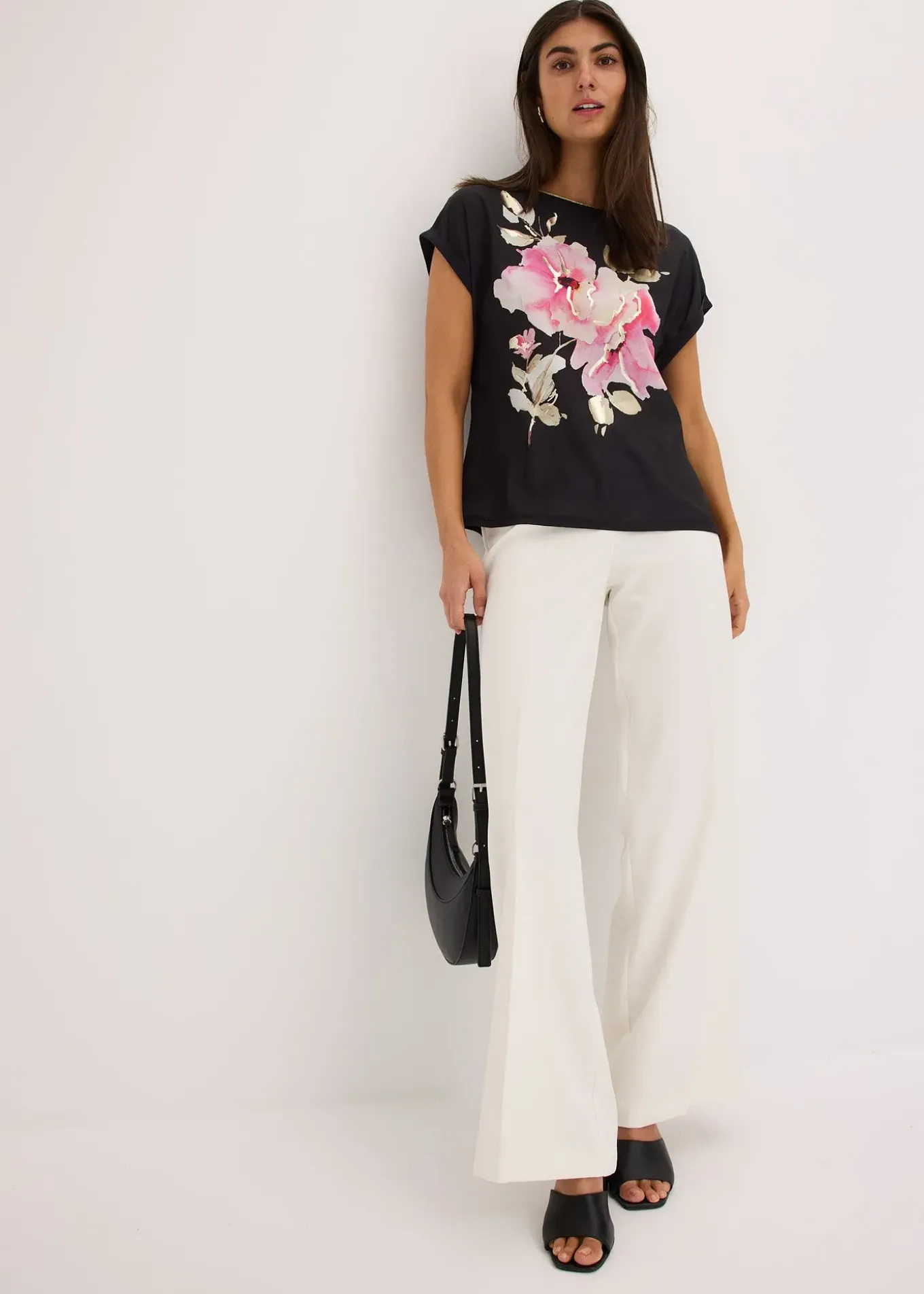 T-shirt à empiècement tissé