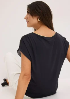 T-shirt à empiècement tissé