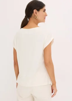 T-shirt à empiècement tissé