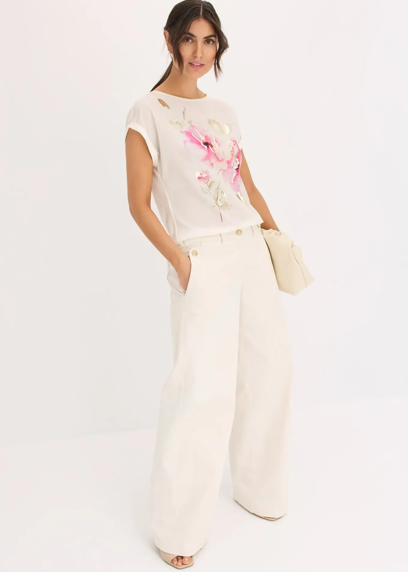 T-shirt à empiècement tissé