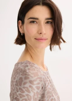 T-shirt à imprimé léopard brillant