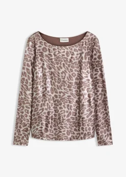 T-shirt à imprimé léopard brillant